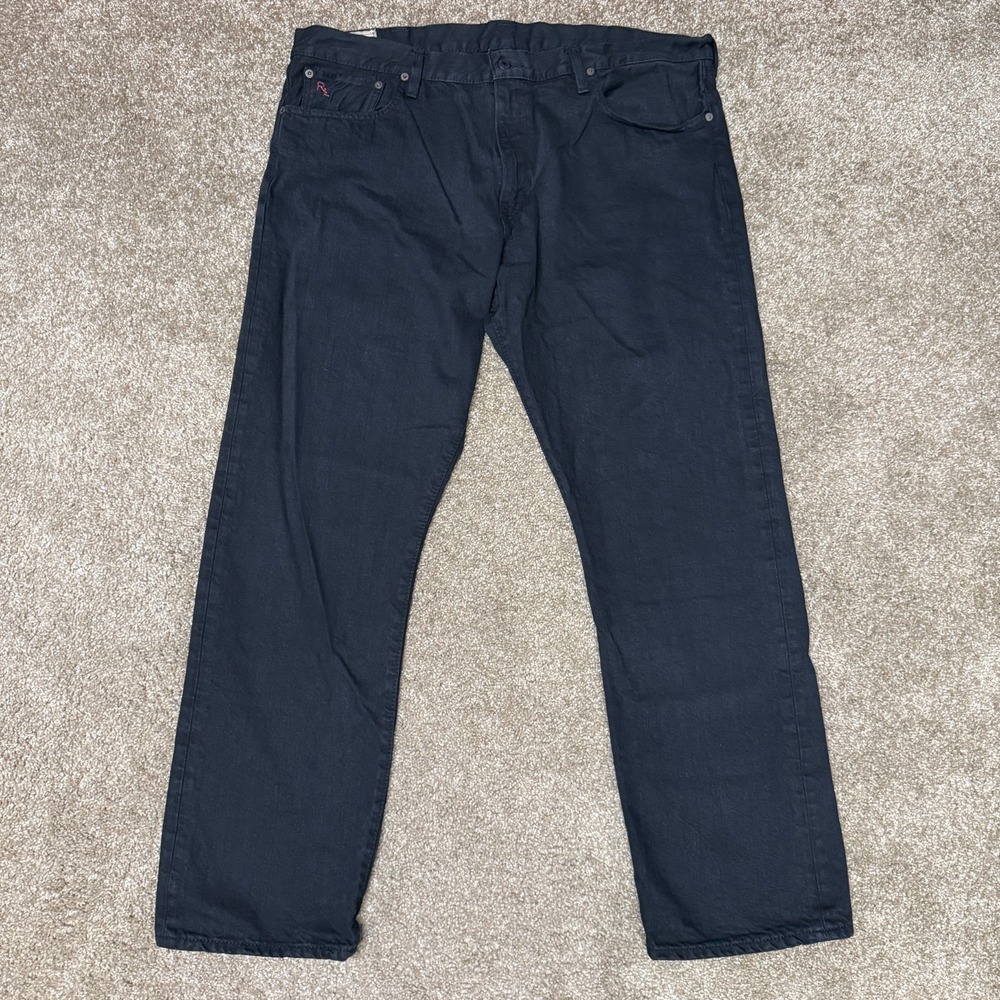 Polo Ralph Lauren Hampton Straight Jeans Mens 40x32 Black Denim Cotton High Rise